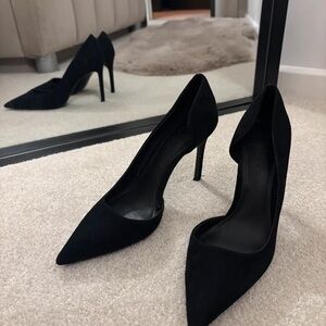Mango Elegant Black Suede Heels